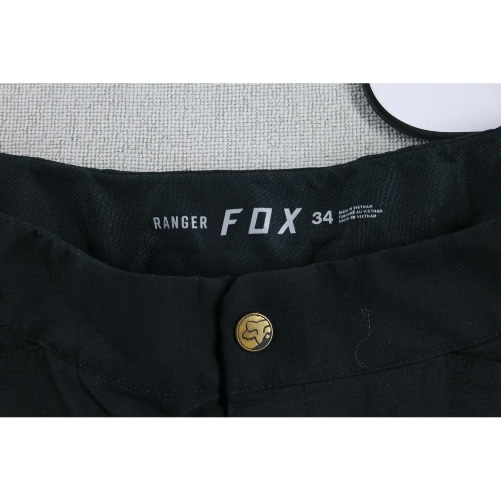 Fox Racing Ranger Shorts Mens 34 Black Mountain Bike MTB Cycling Logo 1066